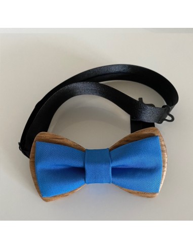 Noeud papillon en bois et tissu - Isaac