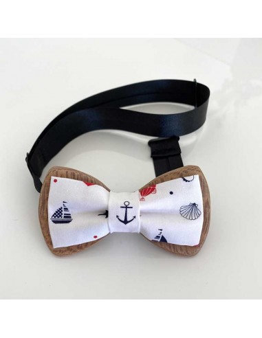 Noeud papillon en bois et tissu - Louis