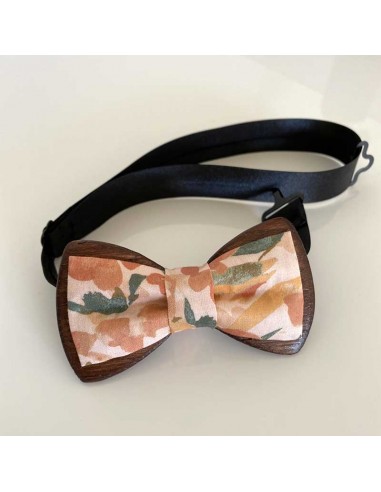 Noeud papillon en bois et tissu - Vincent